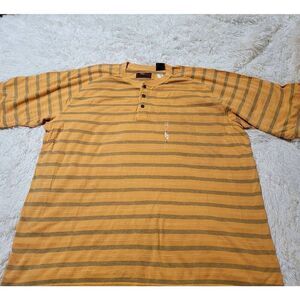 Striped Yellow and Gray Short Sleeve Men's Tee